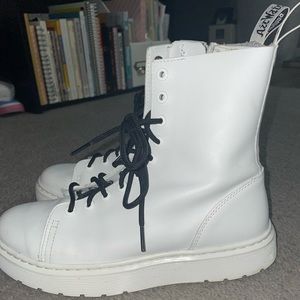 dr. martens zaniel white combat boots